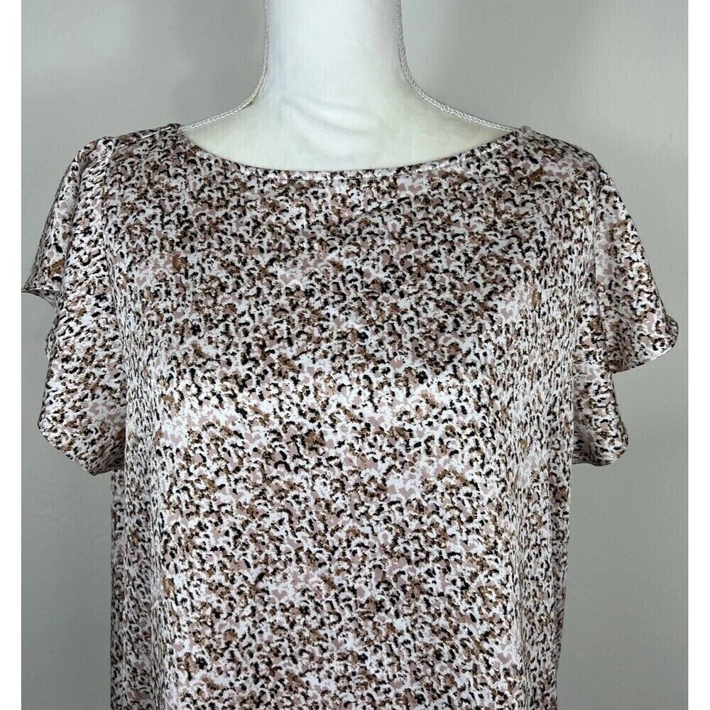 Nordstrom Short Sleeve Animal Print Pullover Blouse Size Large (12) - Picture 6 of 9